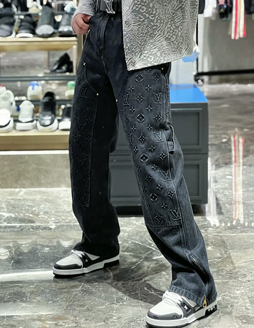 ルイヴィトン 秋冬 新しい重工業デニムワークパンツ
