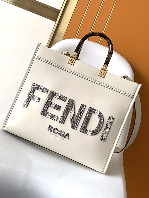 フェンディ サンシャイン ショッパー スネーク トートバッグ 35x17x31cm