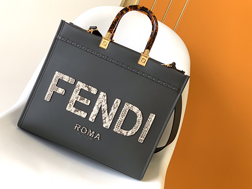 フェンディ サンシャイン ショッパー スネーク トートバッグ 35x17x31cm