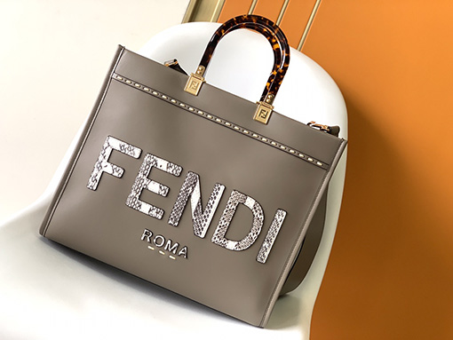 フェンディ サンシャイン ショッパー スネーク トートバッグ 35x17x31cm