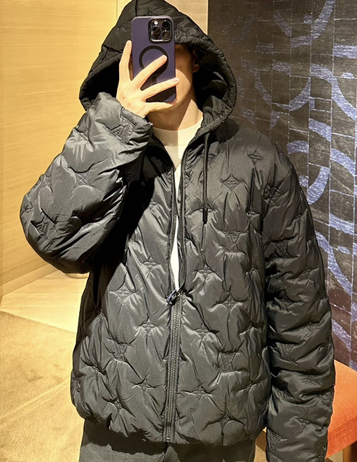 ルイヴィトン  ボタン付きフード付きコットンジャケット