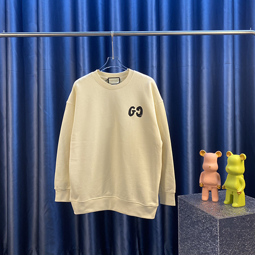 グッチ プリント GGロゴ入りラウンドネックスウェット