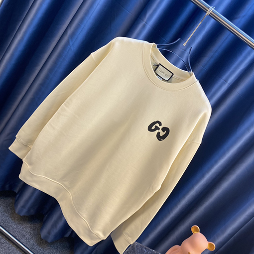 グッチ プリント GGロゴ入りラウンドネックスウェット
