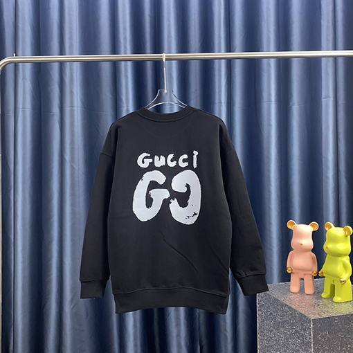 グッチ プリント GGロゴ入りラウンドネックスウェット