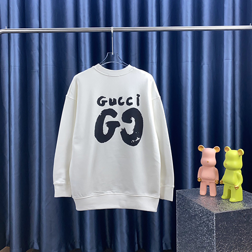 グッチ プリント GGロゴ入りラウンドネックスウェット