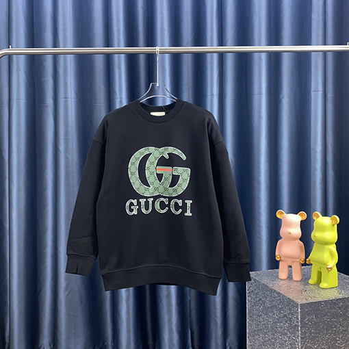 グッチ プリント プリントラウンドネックパーカー