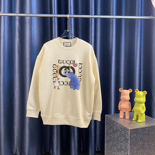 グッチ  象アルファベットプリントクルーネックパーカー