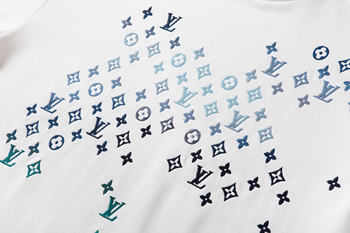 ルイヴィトン 24 ssグラデーション刺繍 スウェット長袖 Tシャツ