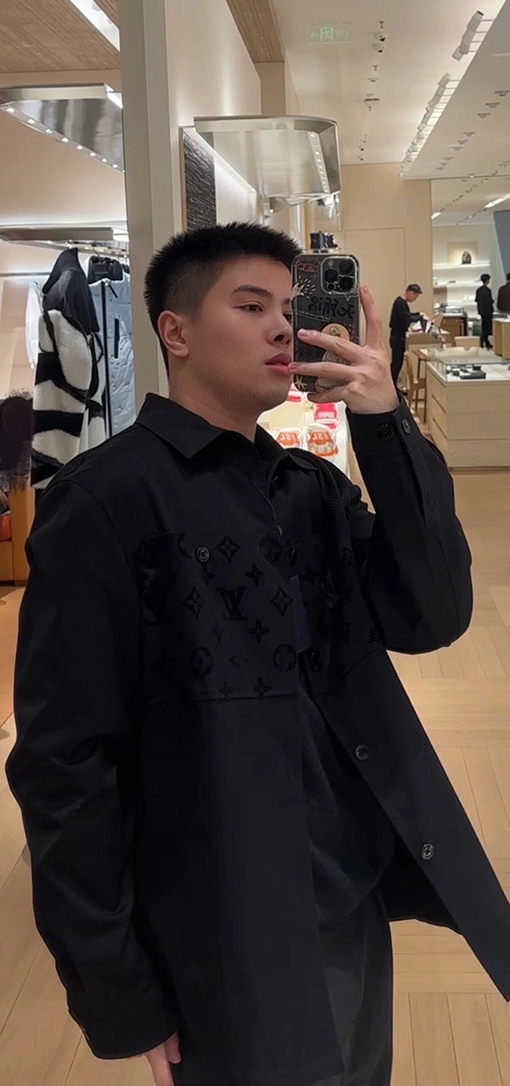 ルイヴィトン 23FW フラノ パッチワーク シルクコットン シャツ