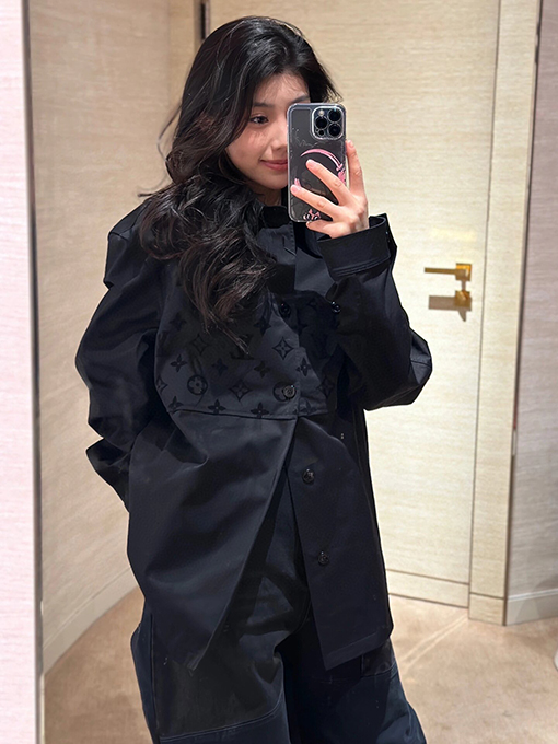 ルイヴィトン 23FW フラノ パッチワーク シルクコットン シャツ