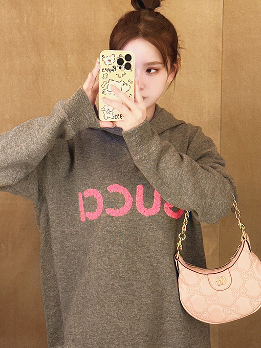 グッチ アルファベット刺繍ウールパーカー