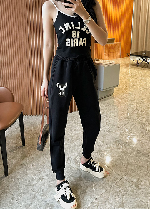 バーバリー ウサギプリントコットンスポーツアンクルパンツ