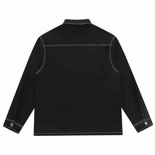 プラダ トライアングルロゴとコントラストステッチのシャツジャケット