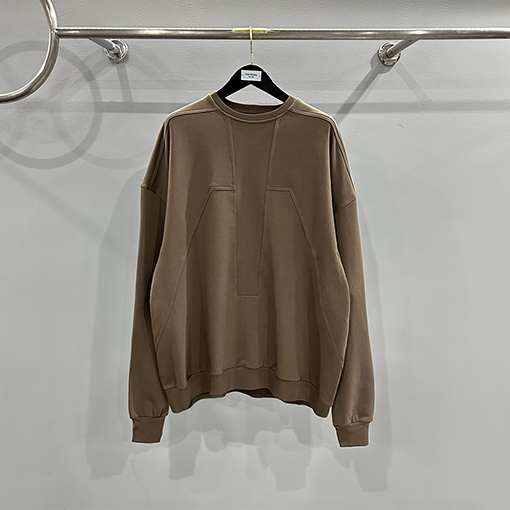 リックオウエンス ラウンド パッチ 起毛 長袖 スウェットTシャツ