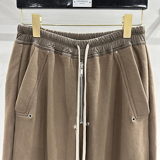 リックオウエンス ルーズフィット 起毛スウェットパンツ ストレート ワイド ロング パンツ