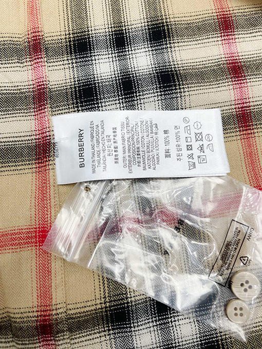 バーバリー グラデーションチェックコットン起毛ルーズシャツ