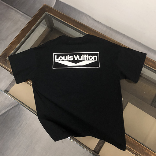 ルイヴィトン コットンカップルラウンドネック半袖Tシャツ