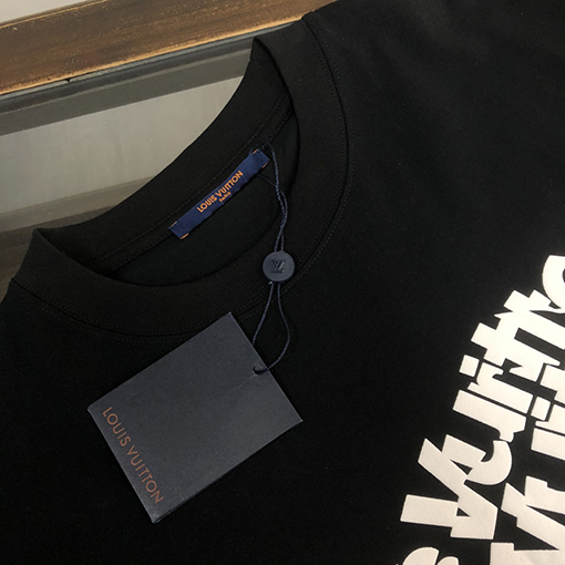 ルイヴィトン コットンカップルラウンドネック半袖Tシャツ