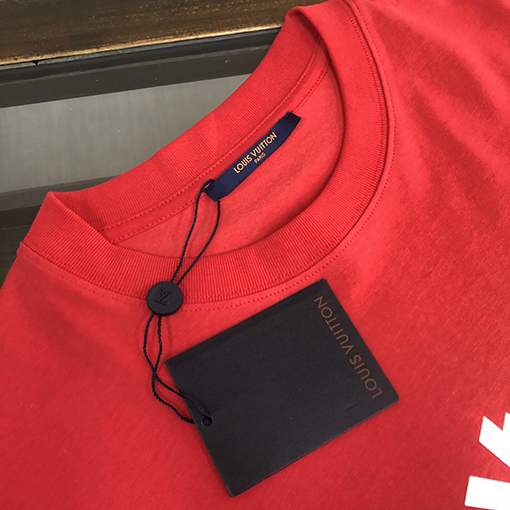 ルイヴィトン コットンカップルラウンドネック半袖Tシャツ