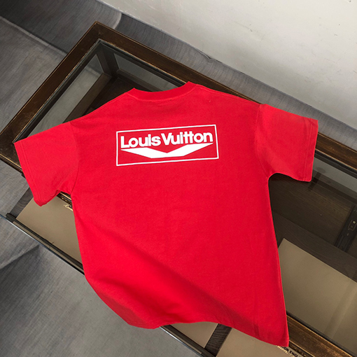 ルイヴィトン コットンカップルラウンドネック半袖Tシャツ