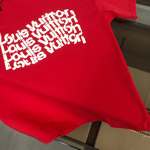 ルイヴィトン コットンカップルラウンドネック半袖Tシャツ