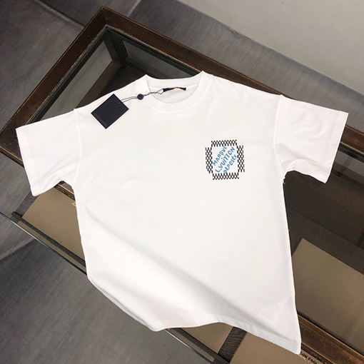 ルイヴィトン コットン ラウンドネックの半袖Tシャツ