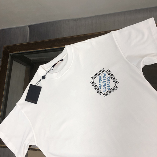 ルイヴィトン コットン ラウンドネックの半袖Tシャツ