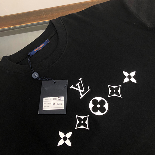ルイヴィトン コットン ソフトクルーネック半袖Tシャツ