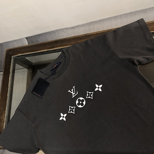 ルイヴィトン コットン ソフトクルーネック半袖Tシャツ