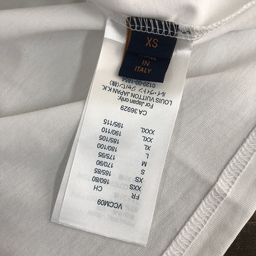 ルイヴィトン LVピンレザー偽ポケットラウンドネック半袖Tシャツ