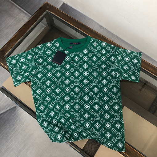 ルイヴィトン コットン ラウンドネック半袖Tシャツ