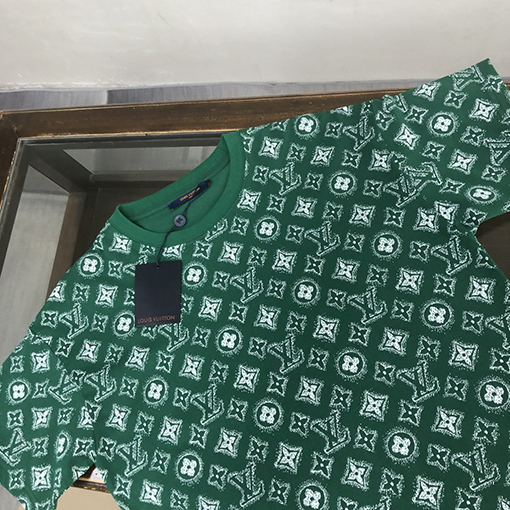 ルイヴィトン コットン ラウンドネック半袖Tシャツ