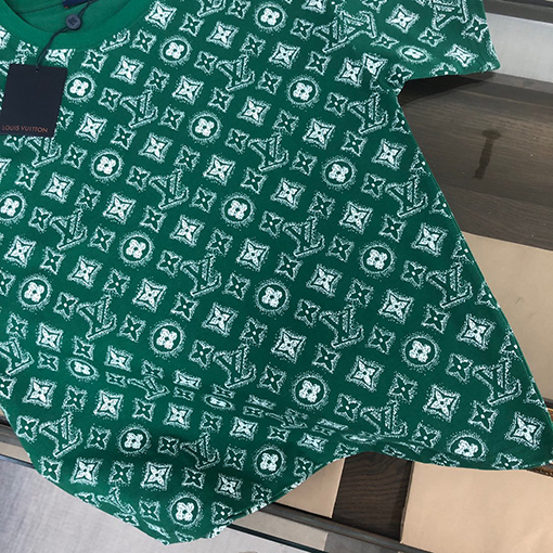 ルイヴィトン コットン ラウンドネック半袖Tシャツ