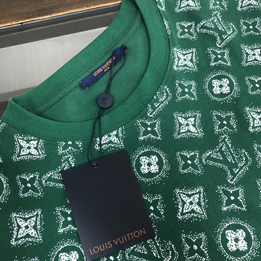 ルイヴィトン コットン ラウンドネック半袖Tシャツ