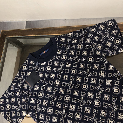 ルイヴィトン コットン ラウンドネック半袖Tシャツ