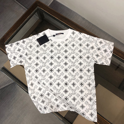 ルイヴィトン コットン ラウンドネック半袖Tシャツ
