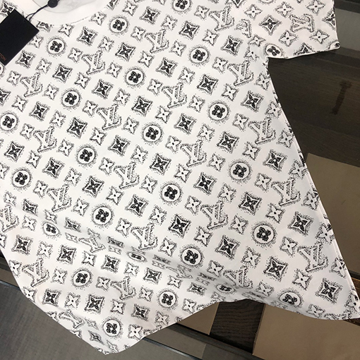ルイヴィトン コットン ラウンドネック半袖Tシャツ