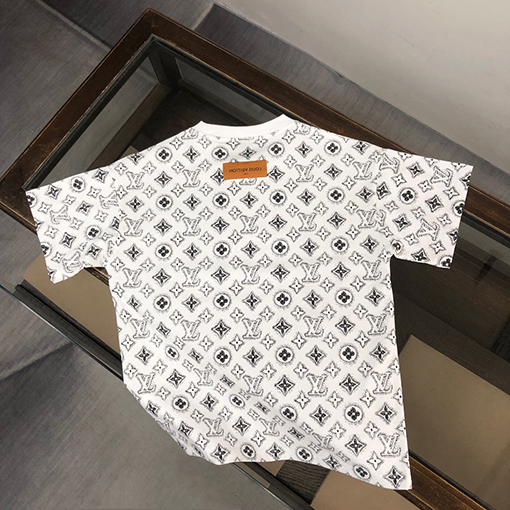ルイヴィトン コットン ラウンドネック半袖Tシャツ