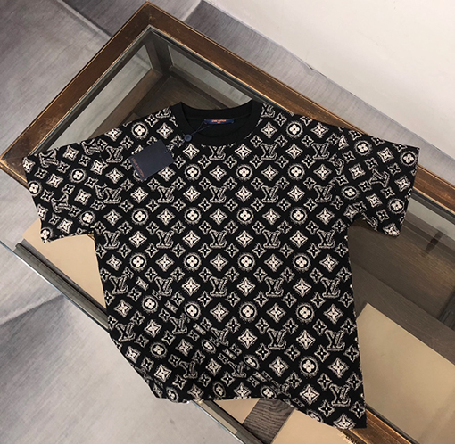 ルイヴィトン コットン ラウンドネック半袖Tシャツ