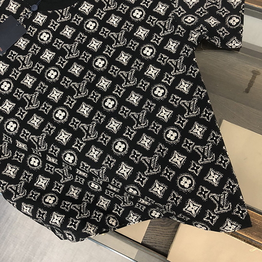 ルイヴィトン コットン ラウンドネック半袖Tシャツ