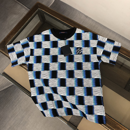 ルイヴィトン カスタムコットン生地クルーネック半袖Tシャツ