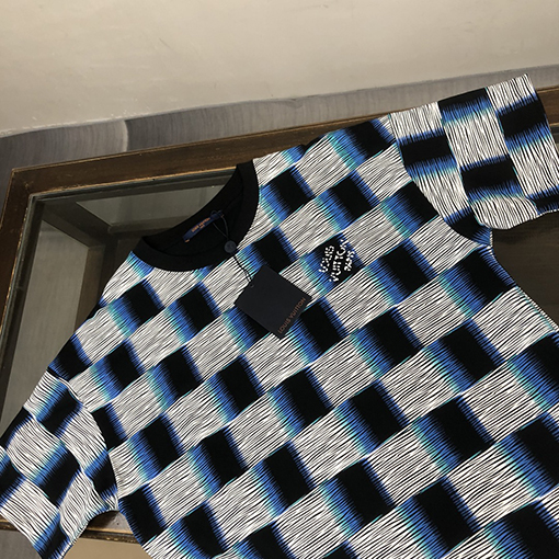 ルイヴィトン カスタムコットン生地クルーネック半袖Tシャツ