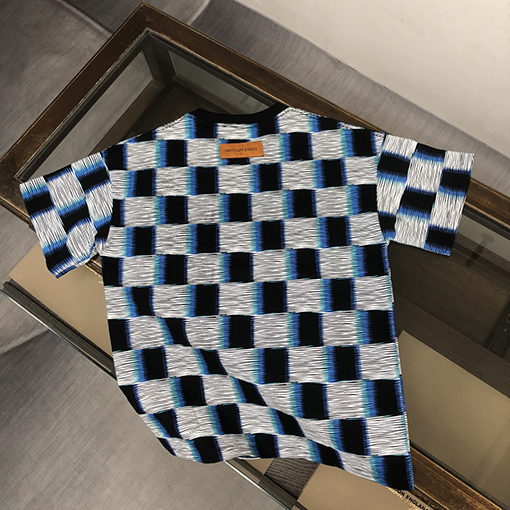 ルイヴィトン カスタムコットン生地クルーネック半袖Tシャツ