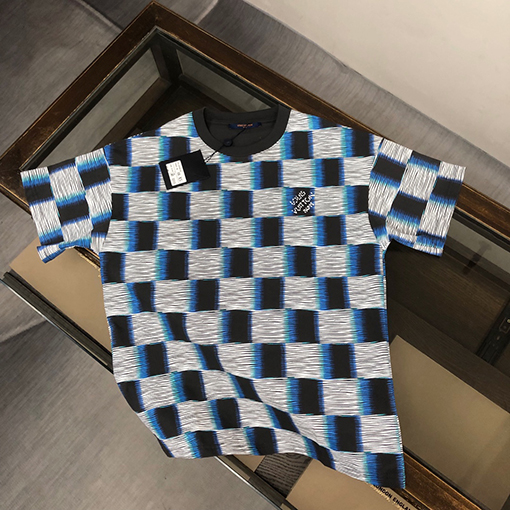 ルイヴィトン カスタムコットン生地クルーネック半袖Tシャツ