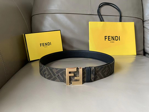 フェンディ 両面ベルト金バックル牛革ベルト