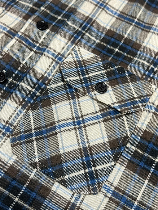 セリーヌ コットンのカラーウィーブチェック柄シャツ
