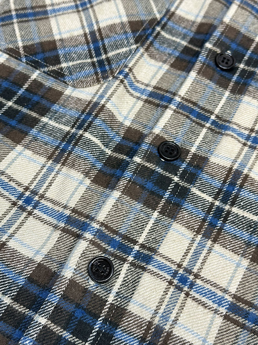 セリーヌ コットンのカラーウィーブチェック柄シャツ