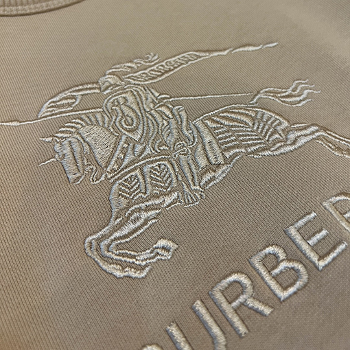 バーバリー 刺繍デザインコットンクルーネックパーカー