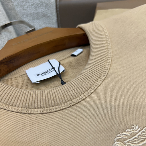 バーバリー 刺繍デザインコットンクルーネックパーカー