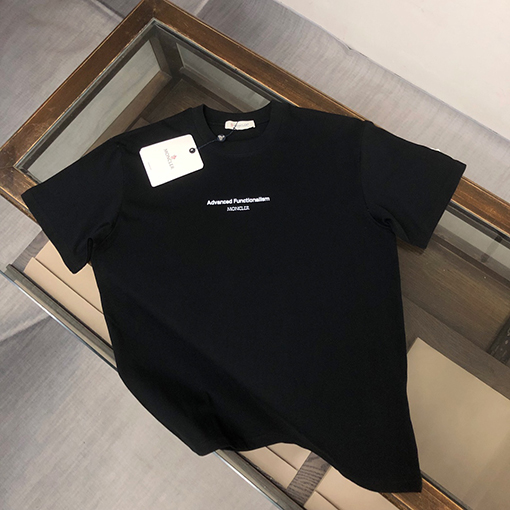 モンクレール ファッションのアルファベットプリント半袖クルーネックTシャツ